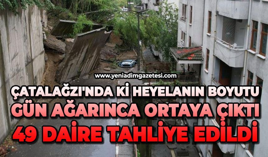 Çatalağzı'nda ki heyelanın boyutu gün ağarınca ortaya çıktı: 49 daire tahliye edildi