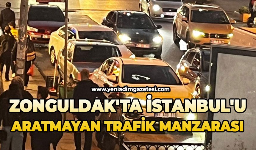 Zonguldak'ta İstanbul'u aratmayan trafik manzarası