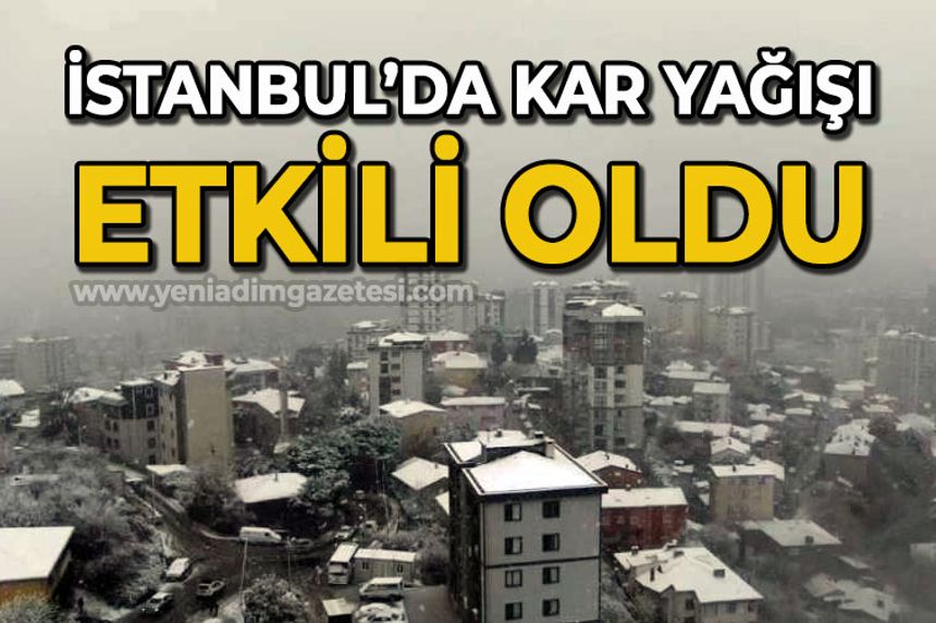 İstanbul’da kar yağışı havadan görüntülendi