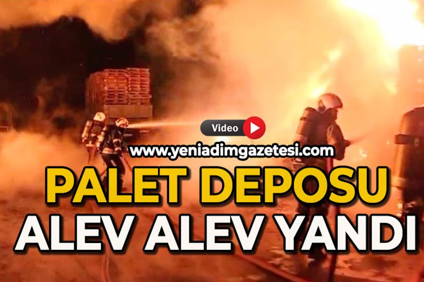 Palet deposunda yangın paniği