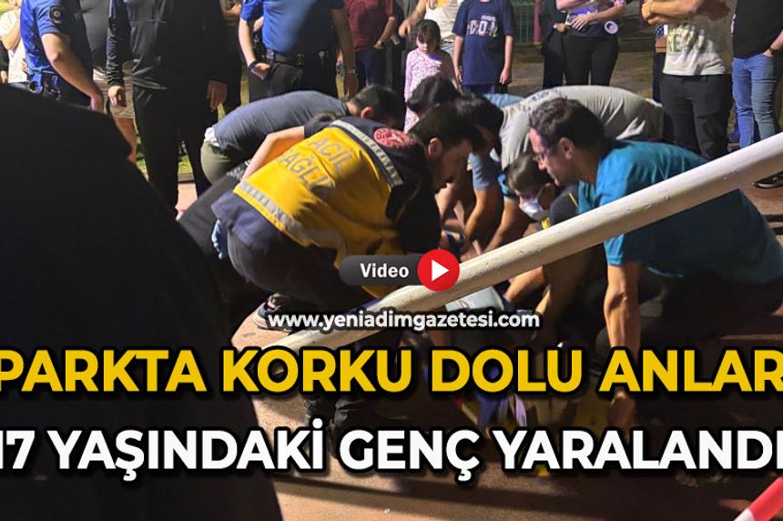 Parkta korku dolu anlar: 17 yaşındaki genç yaralandı