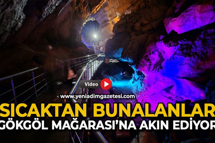 Sıcaktan bunalanlar Gökgöl Mağarası’na akın ediyor