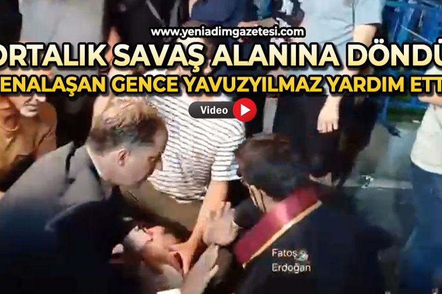 Ortalık savaş alanına döndü: Fenalaşan gence Yavuzyılmaz yardım etti