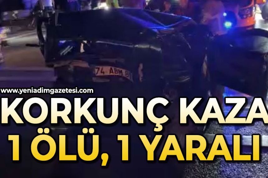 Korkunç kaza: 1 ölü, 1 yaralı