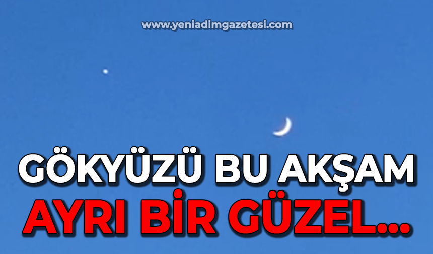 Zonguldak'ta gökyüzünde ay ve yıldız buluştu...