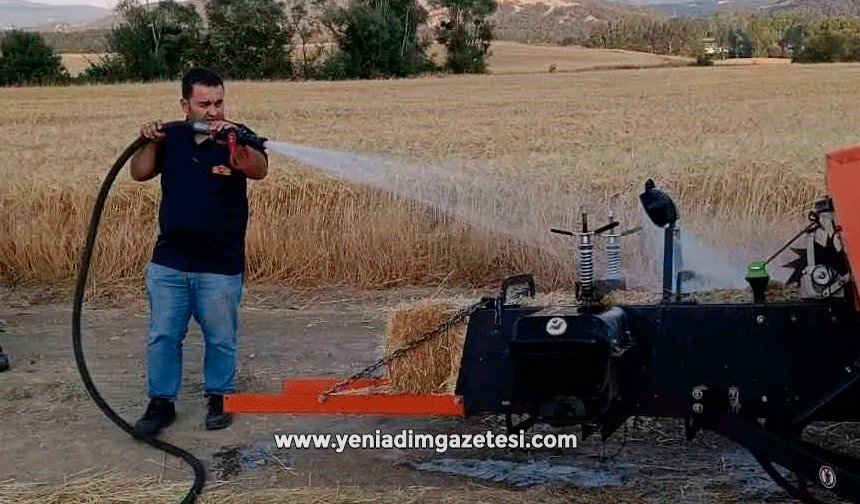 Balya makinesi yangın çıkarttı: Yangın tüpü faciayı önledi