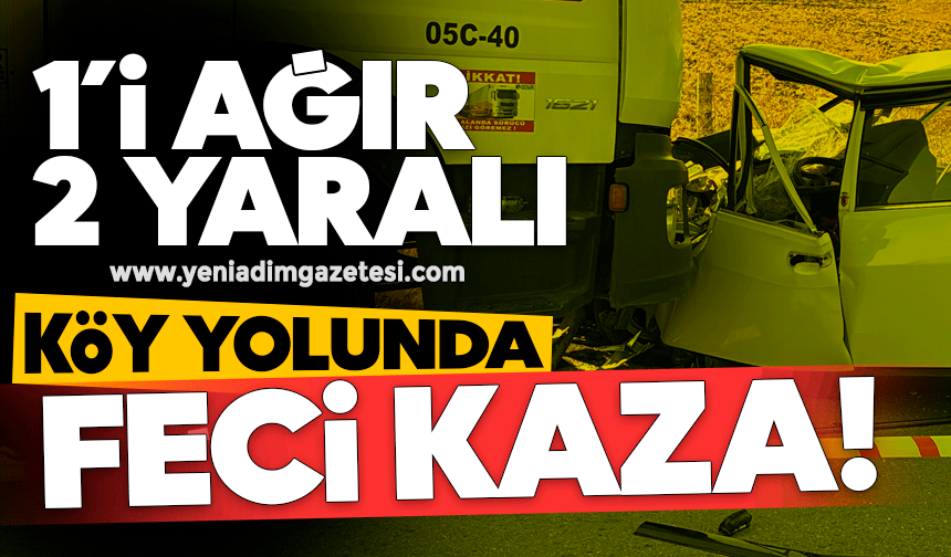 Köy yolunda feci kaza: 1’i ağır 2 yaralı