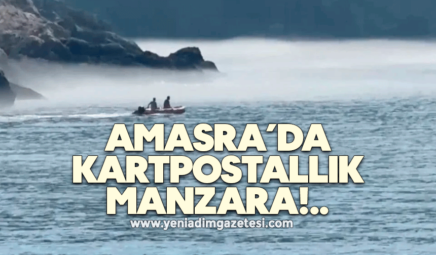 Amasra’da etkili olan sis kartpostallık görüntüler oluşturdu