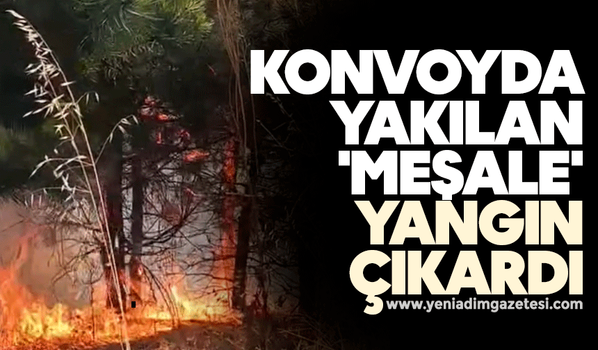 Düğün konvoyunda 'meşale' yangın çıkardı