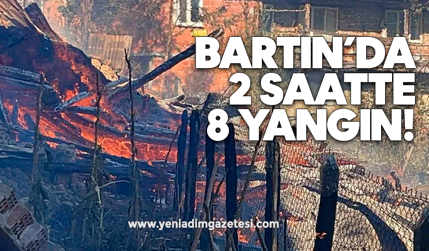 Bartın’da 2 saatte 8 yangın