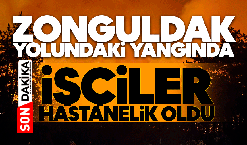 Zonguldak yolundaki yangında 2 işçi hastanelik oldu