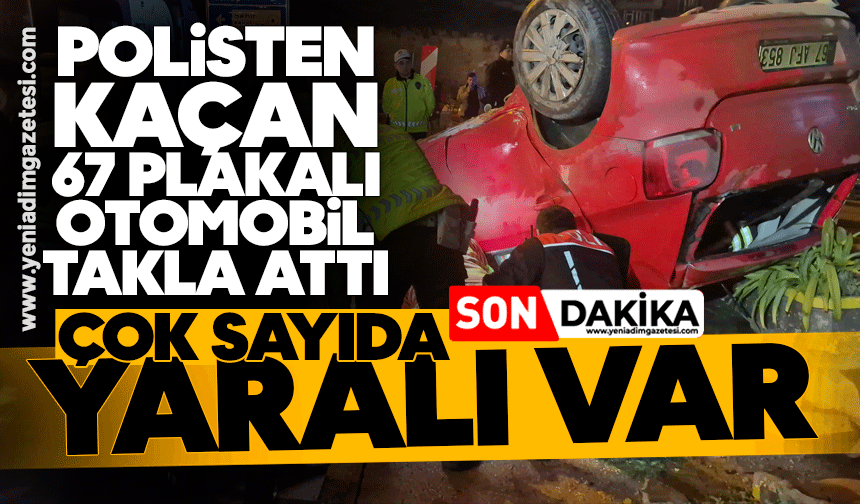 Polisten kaçan 67 plakalı araç takla attı: Çok sayıda yaralı var