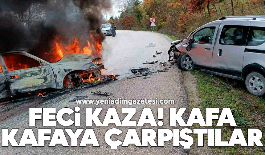 Feci kaza! Kafa kafaya çarpıştılar
