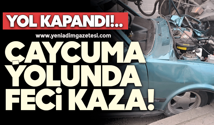 Çaycuma yolunda feci kaza! Yol trafiğe kapandı