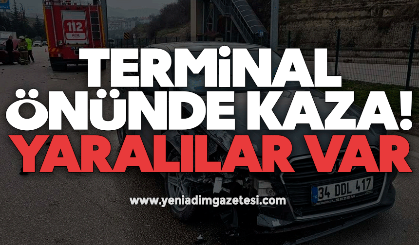 Terminal önünde kaza! Yaralılar var