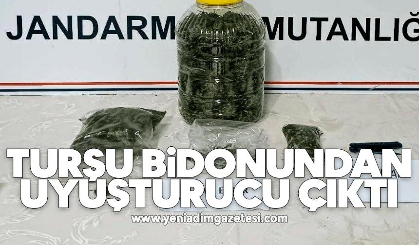 Bidondan turşu yerine uyuşturucu çıktı