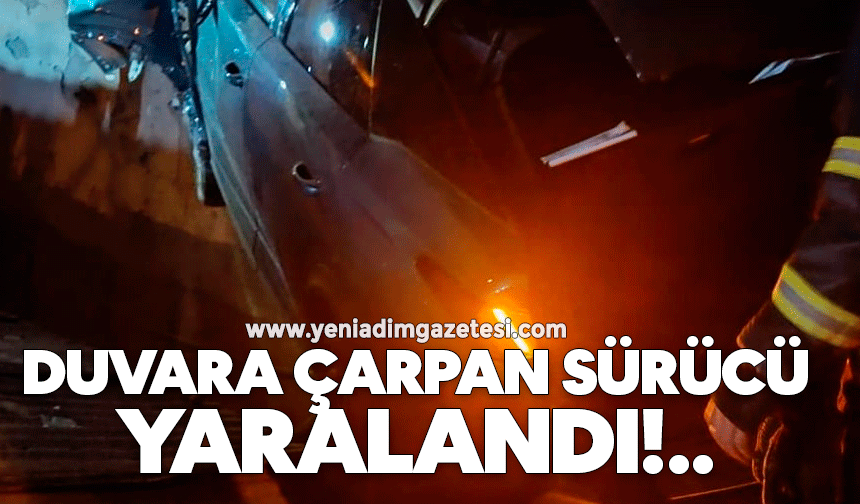 Bolu'da bina duvarına çarpan otomobilin sürücüsü yaralandı