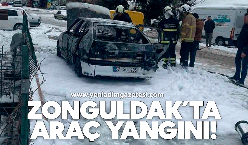 Park halindeki otomobil alev alev yandı