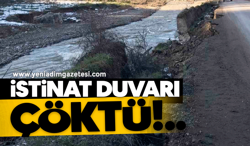 Alaplı'da istinat duvarı çöktü