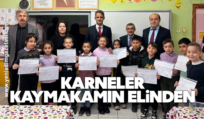 Çaycuma'da öğrenciler karnelerini kaymakam Kaya'nın elinden aldı