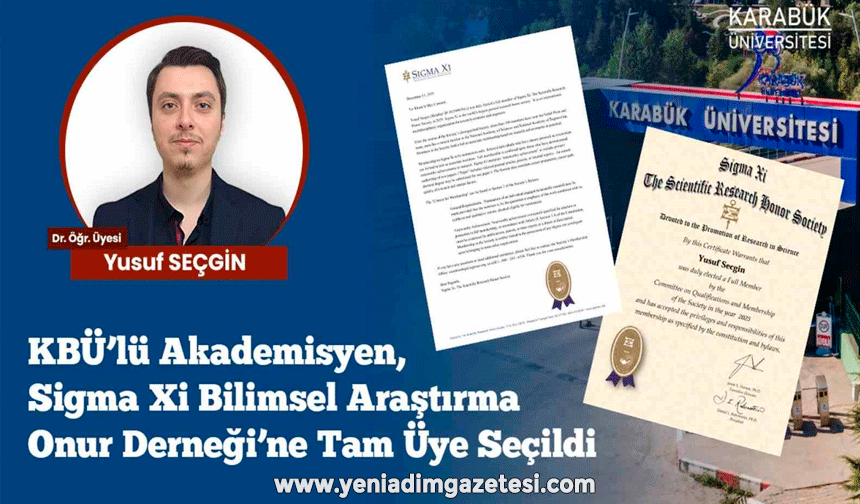 KBÜ'lü akademisyen Sigma Xi'ye kabul edildi