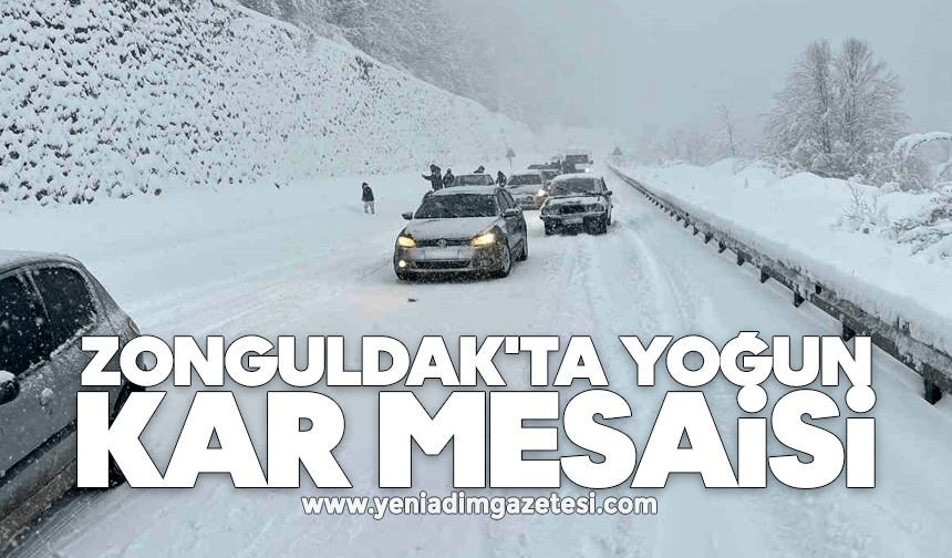 Zonguldak'ta yoğun kar mesaisi
