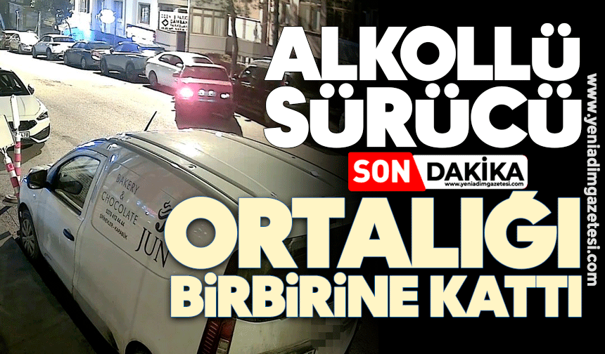 Alkollü sürücü park halindeki 5 araca çarpıp kaçtı