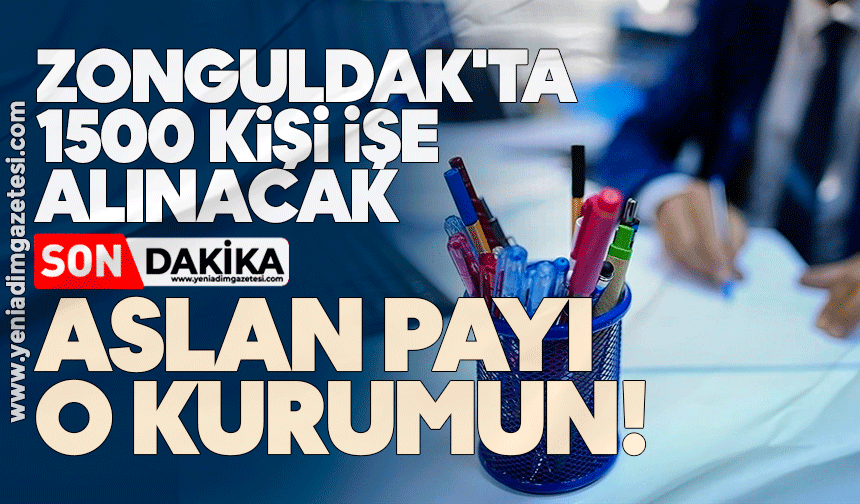 Zonguldak'ta 1500 kişi işe alınacak: Aslan payı o kurumun!