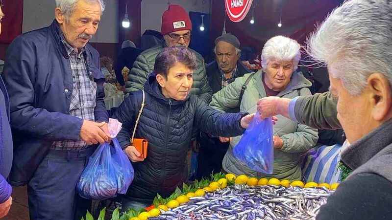 Bolu'da balık tezgahlarında hamsi bolluğu