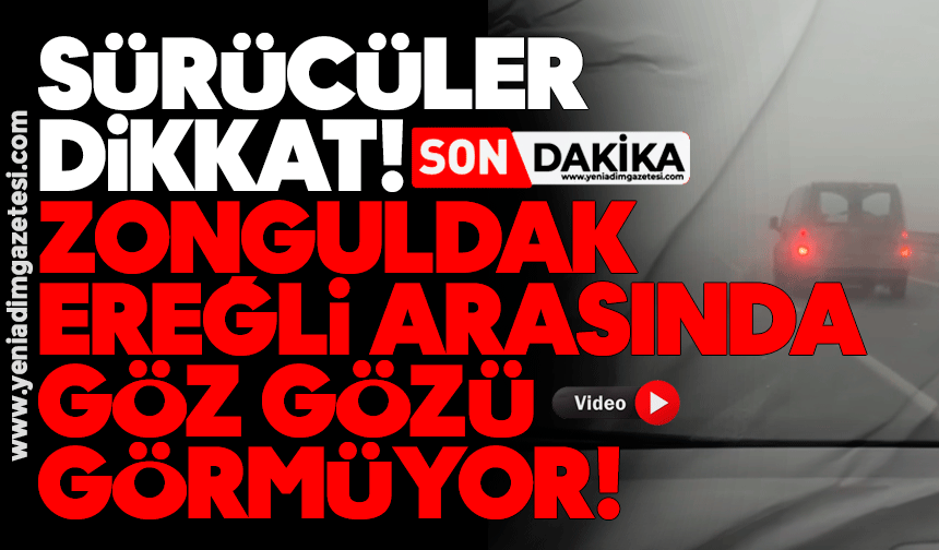 Sürücüler dikkat! Zonguldak-Ereğli arasında göz gözü görmüyor!