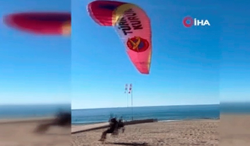 2,5 ay önce sahilde bulunan ceset ihbarı yamaç paraşütü pilotu kamerasında