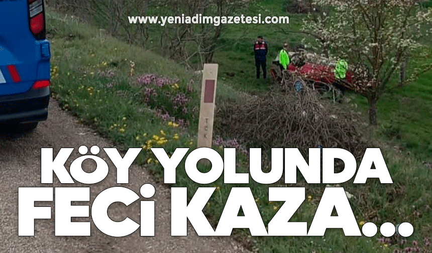 Köy yolunda feci kaza...