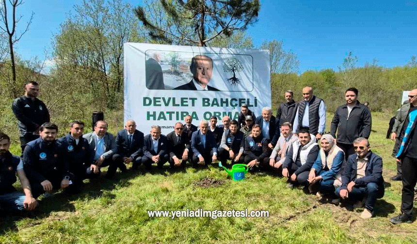 Düzce'de Devlet Bahçeli Hatıra Ormanı'na fidan dikildi