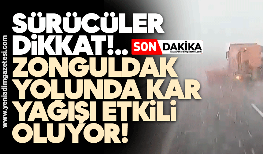 Zonguldak yolunda kar yağışı etkili oluyor!