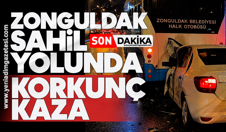 Zonguldak sahil yolunda korkunç kaza