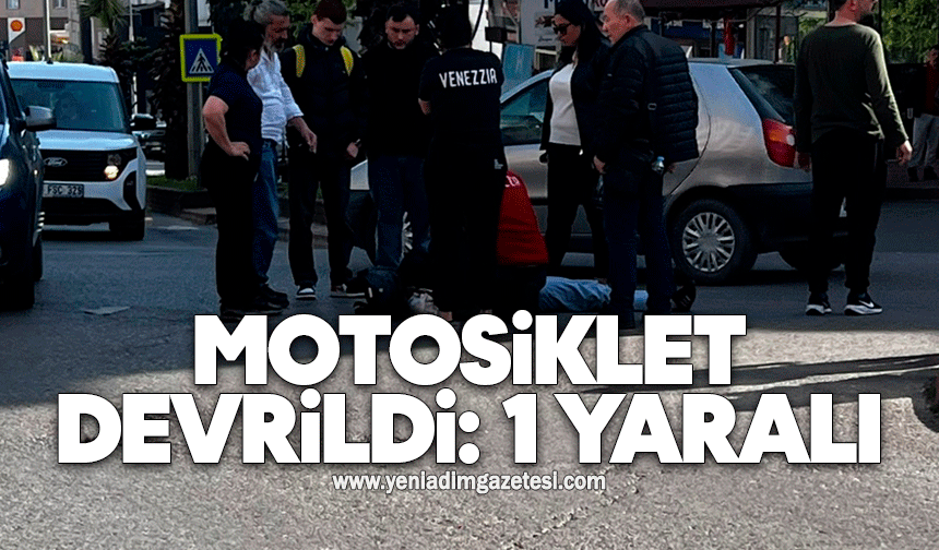 Motosiklet devrildi: 1 yaralı