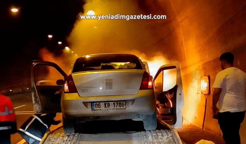 Bolu Dağı Tüneli'nde oto kurtarıcı alevlere teslim oldu