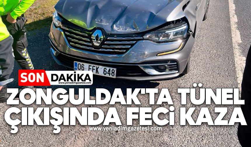 Zonguldak'ta tünel çıkışında feci kaza