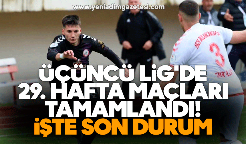 Üçüncü Lig'de 29. hafta maçları tamamlandı: İşte son durum