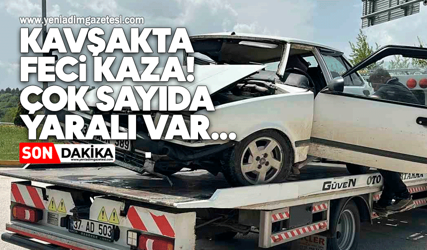 Kavşakta feci kaza! Çok sayıda yaralı var...