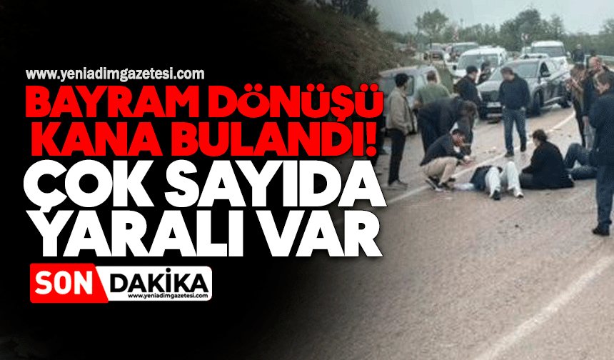 Bayram dönüş yolunda otomobil ile servis otobüsü çarpıştı: 6 yaralı
