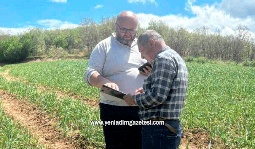 Dolu yağışı sonrası hasar alan sarımsak tarlalarında inceleme yapıldı