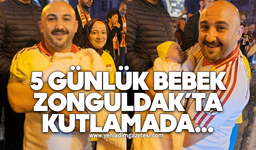 45 günlük Sare bebek, Galatasaray'ın şampiyonluk kutlamasında