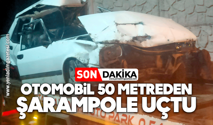 Otomobil 50 metreden şarampole uçtu: 2 kişi araçtan atlayarak kurtuldu