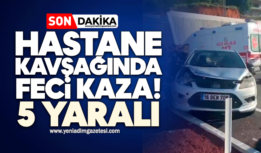 Hastane kavşağında kaza: 5 yaralı
