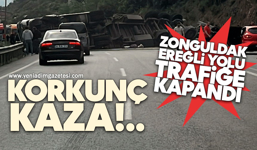 Zonguldak-Ereğli yolunda korkunç kaza: Yol trafiğe kapandı