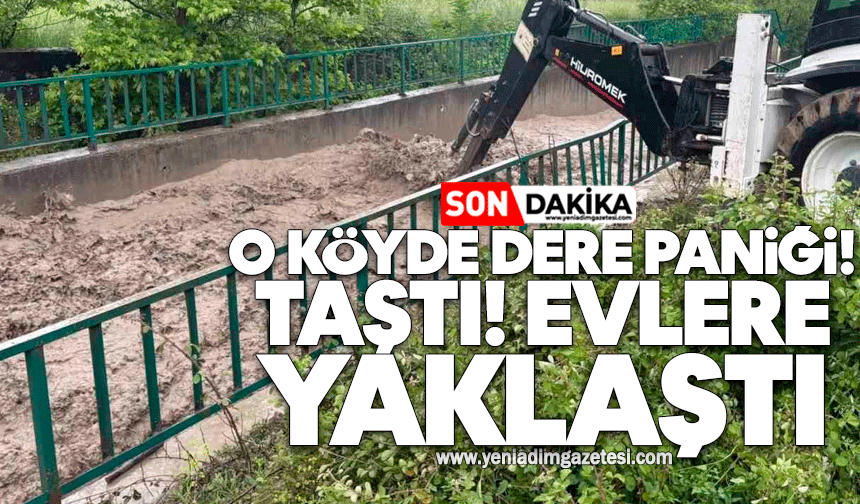 Köyde dere paniği! Taştı, evlere yaklaştı