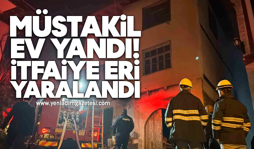 Müstakil ev yandı! İtfaiye eri yaralandı