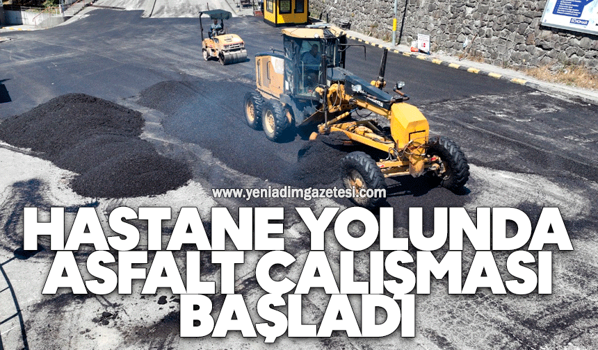 Hastane yolunda asfalt çalışması başladı