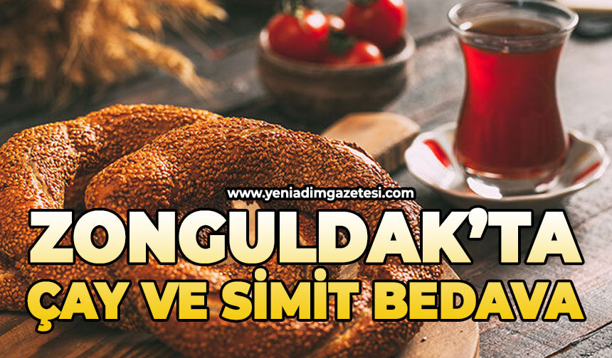 Zonguldak'ta çay ve simit bedava!